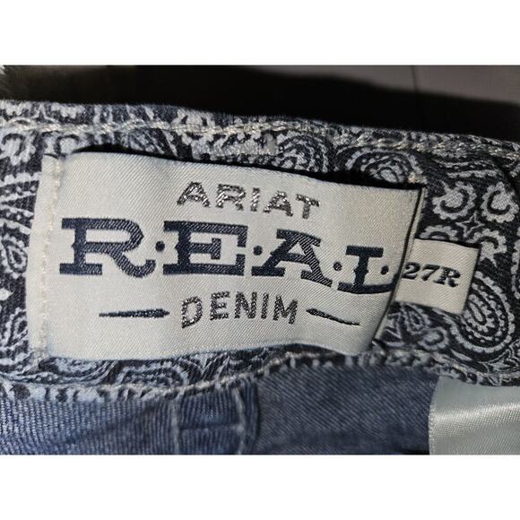 Ariat Real Jeans Women Sz 27R Mid Rise Straight Leg Blue Denim Length 31 - Picture 10 of 13
